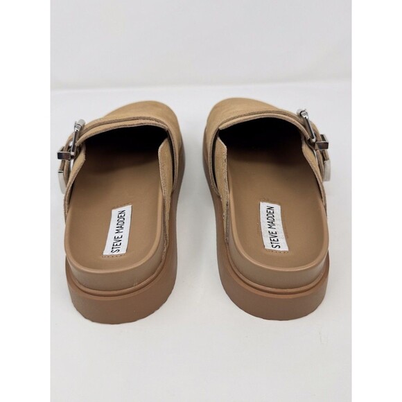 Steve Madden Cherrie Women Sandals Brown Suede Platform Clog Buckle Slip On US 8 - Picture 9 of 9